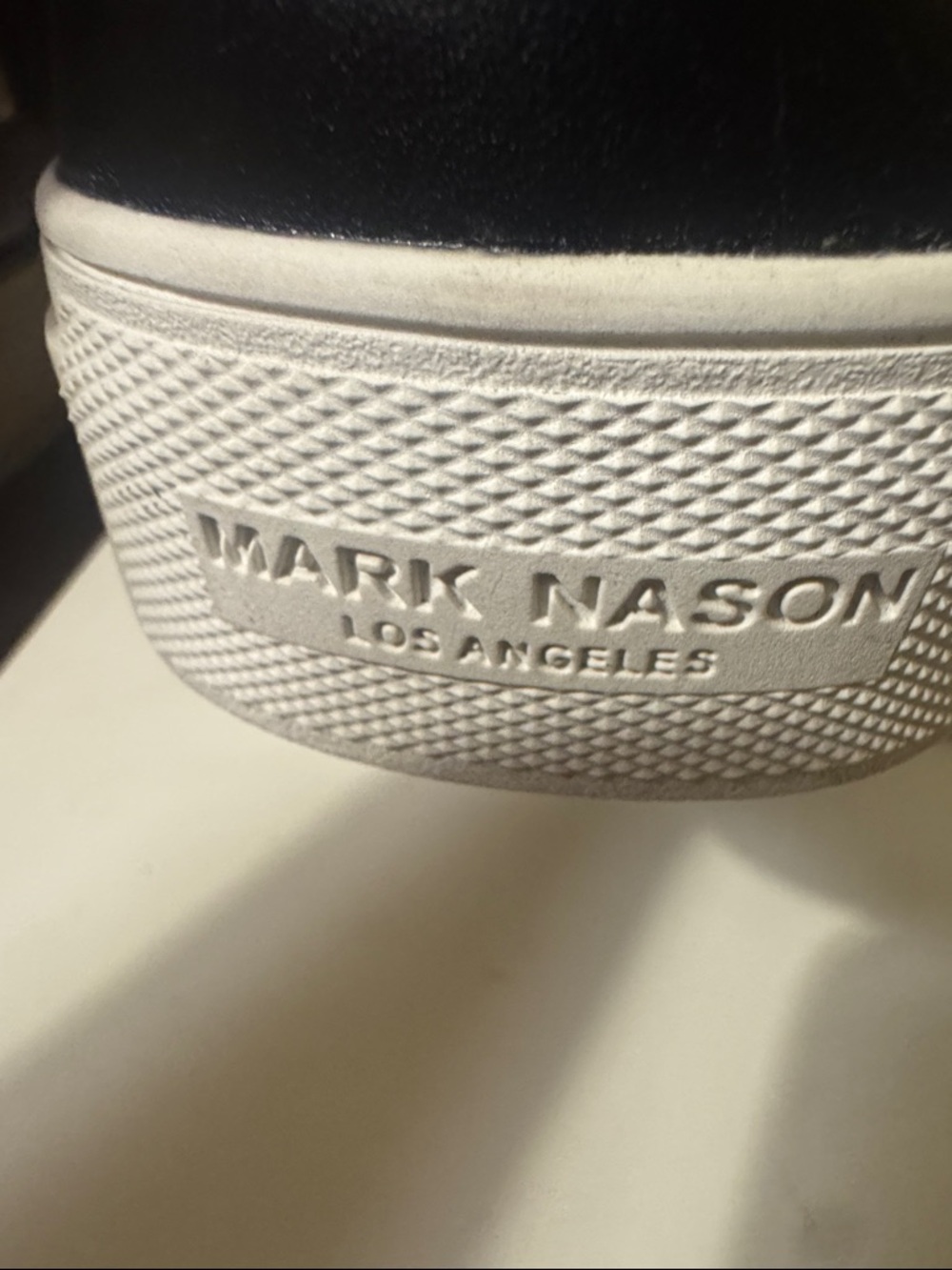Mark Nason Black Leather Wingtip Derby Sneakers with White Sole - Picture 6 of 6